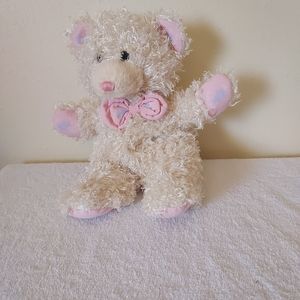My First Teddy Bear White 14" Reversible To Pink Pillow Nwot